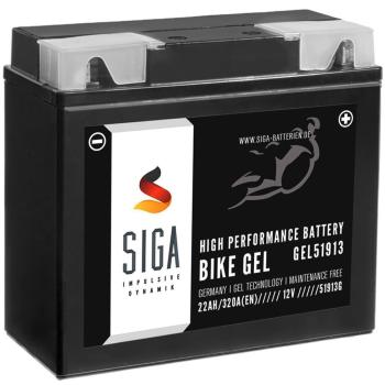 SIGA Bike Gel Motorradbatterie 51913 22AH 12V
